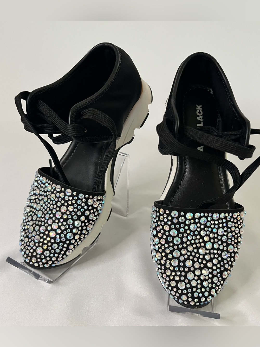 All Black Brand amazing gems Rhinestone Embellished Women's Sneaker 36 EU 6 US - Picture 6 of 10